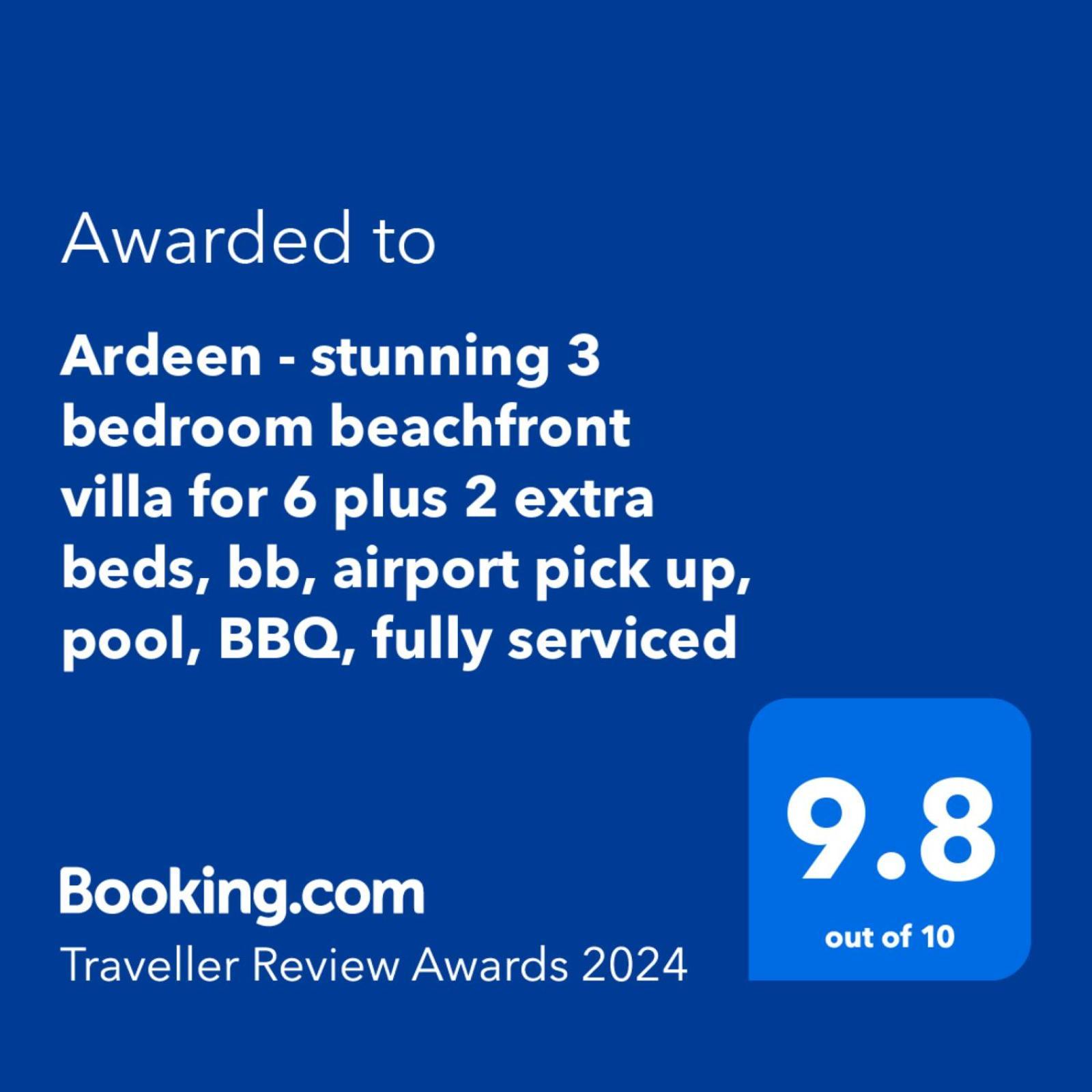 Ardeen Villa - Superb 3 Bedroom Beachfront For 6, Bb, Free Pick Up For 7 Night Stays Arriving Together, Fully Serviced, Taxes Included 탕갈레 외부 사진