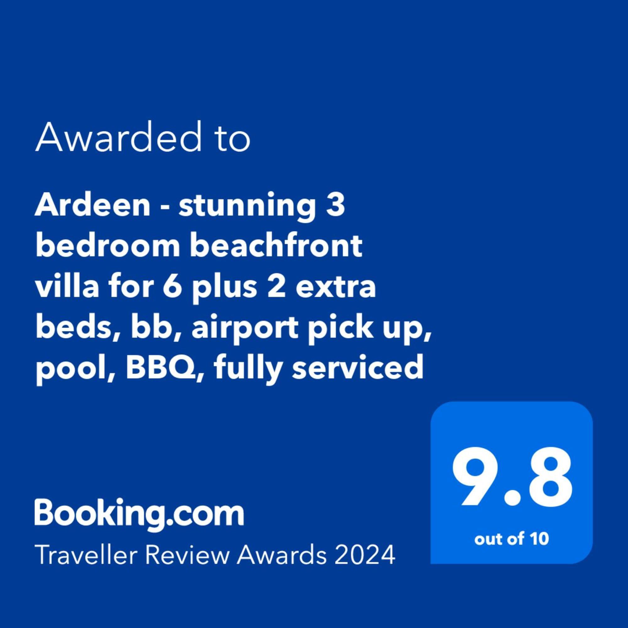 Ardeen Villa - Superb 3 Bedroom Beachfront For 6, Bb, Free Pick Up For 7 Night Stays Arriving Together, Fully Serviced, Taxes Included 탕갈레 외부 사진